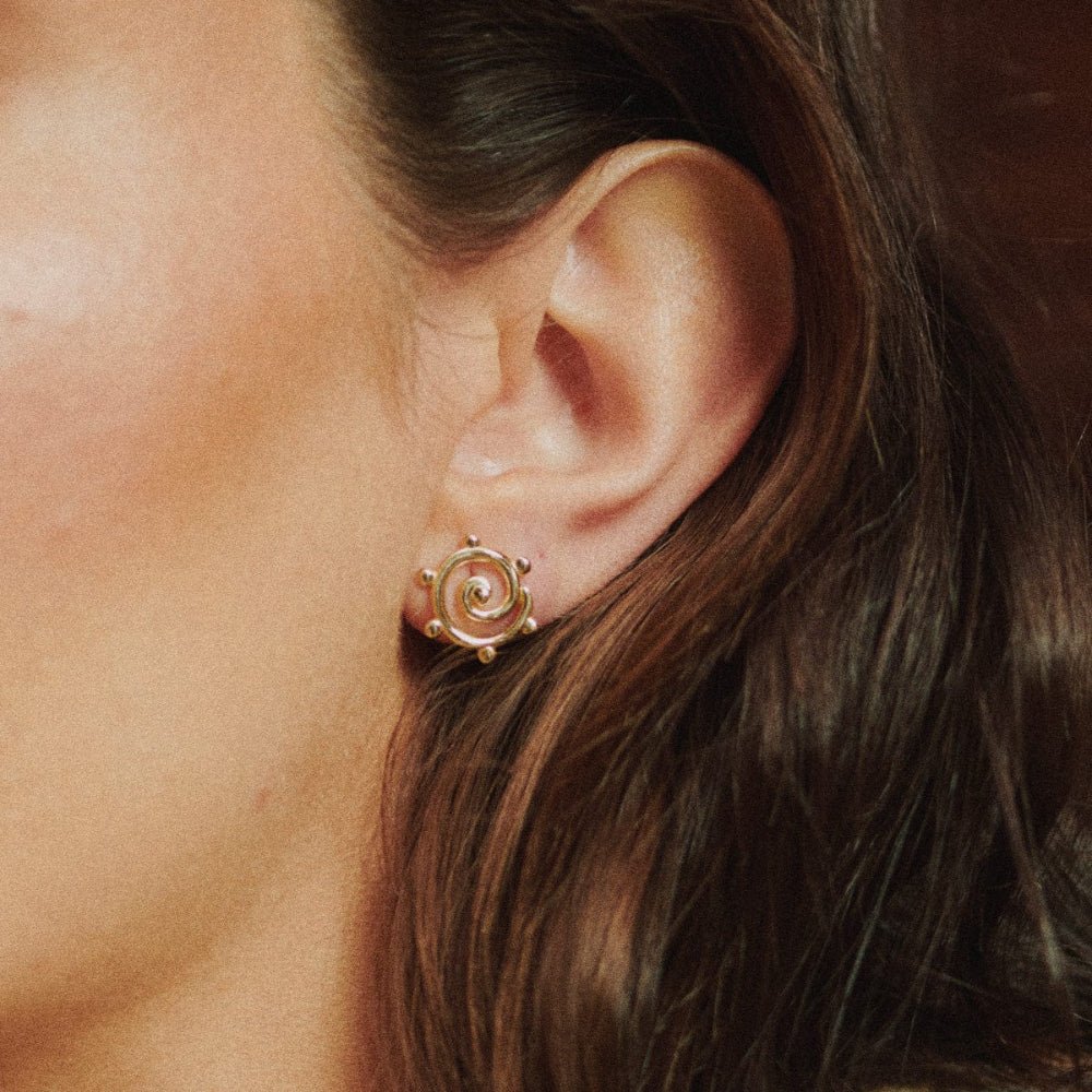 Daisy London 18CT Gold Plate Spiral Sun Maxi Stud Earrings - MococoDaisy LondonSE24_GP5056104135488Earrings