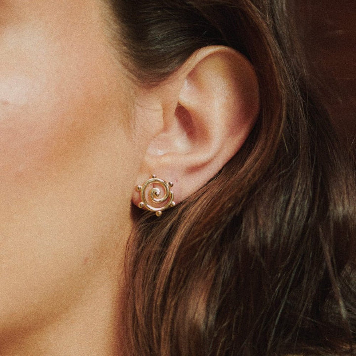 Daisy London 18CT Gold Plate Spiral Sun Maxi Stud Earrings - MococoDaisy LondonSE24_GP5056104135488Earrings