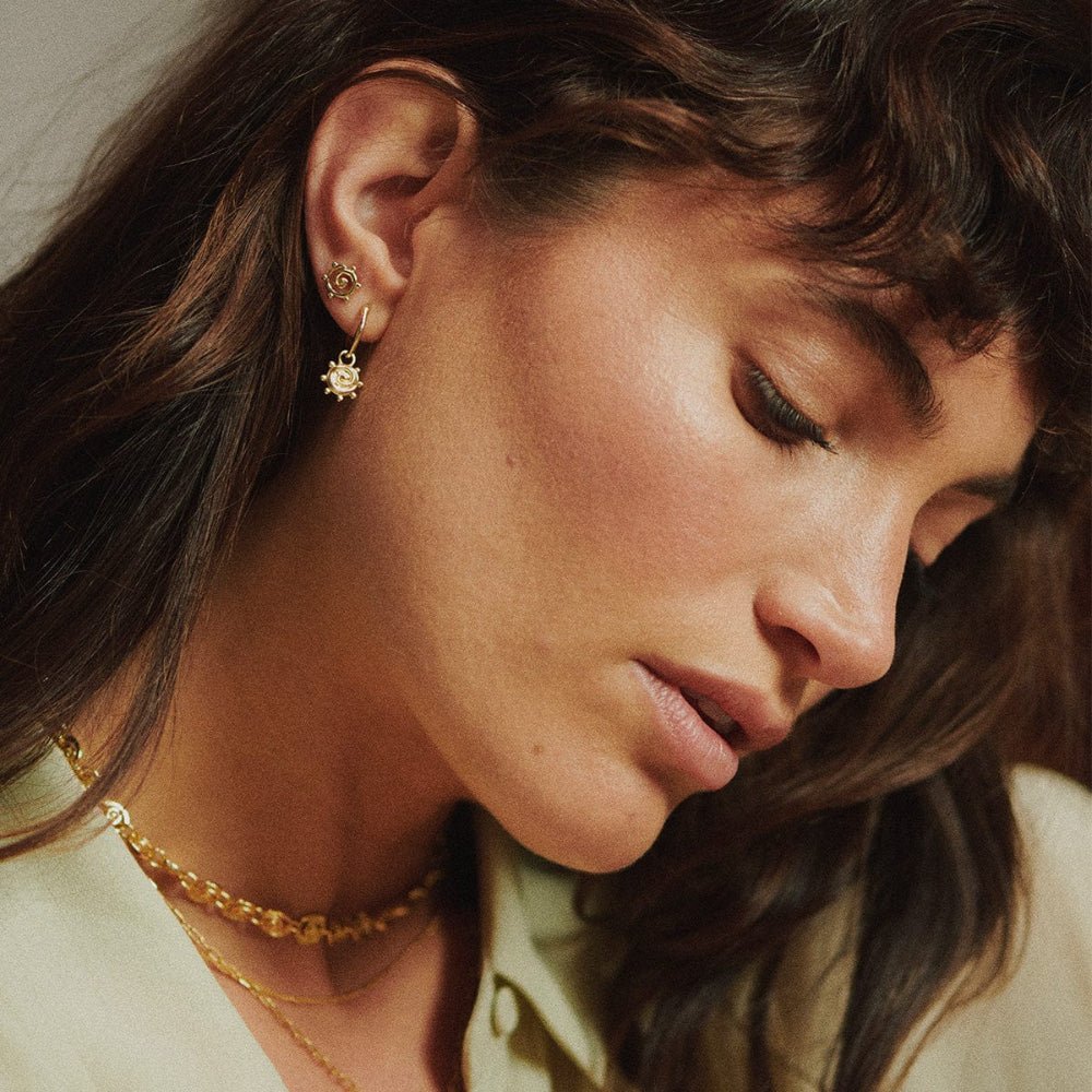 Daisy London 18CT Gold Plate Spiral Sun Mini Stud Earrings - MococoDaisy LondonSE23_GP5056104135464Earrings