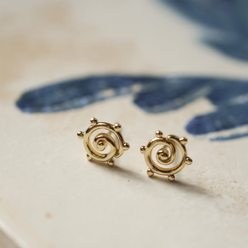 Daisy London 18CT Gold Plate Spiral Sun Mini Stud Earrings - MococoDaisy LondonSE23_GP5056104135464Earrings