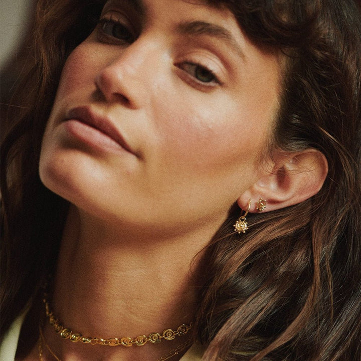 Daisy London 18CT Gold Plate Spiral Sun Mini Stud Earrings - MococoDaisy LondonSE23_GP5056104135464Earrings