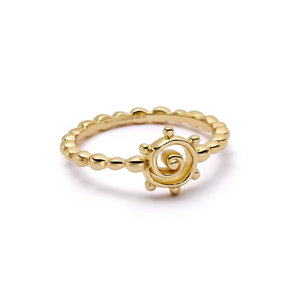 Daisy London 18CT Gold Plate Spiral Sun Stacking Ring 
