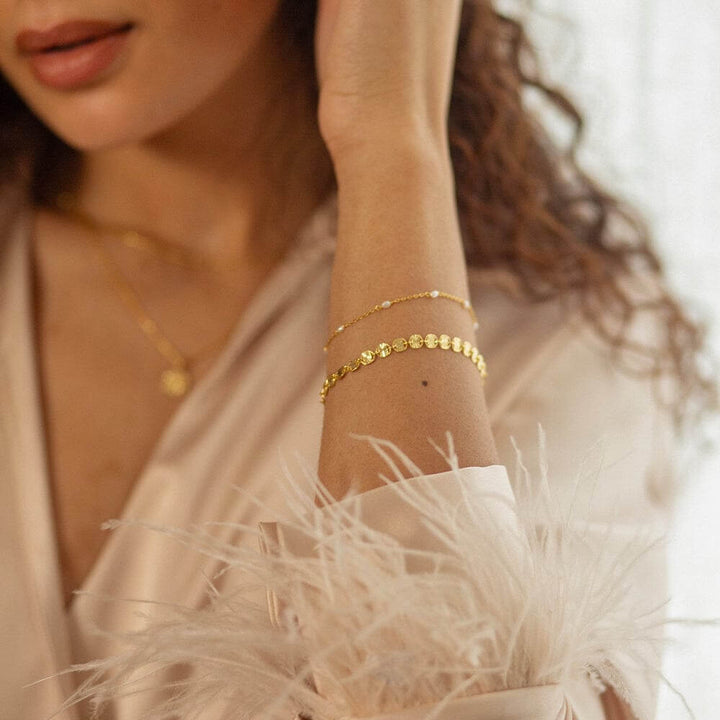 Daisy London 18ct Gold Plate Sunburst Pearl Bracelet Stack - MococoDaisy LondonGSET178_GPBracelets