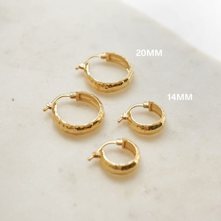Daisy London 18ct Gold Plate Textured Hoop Earring Stack - MococoDaisy LondonGSET108Earrings