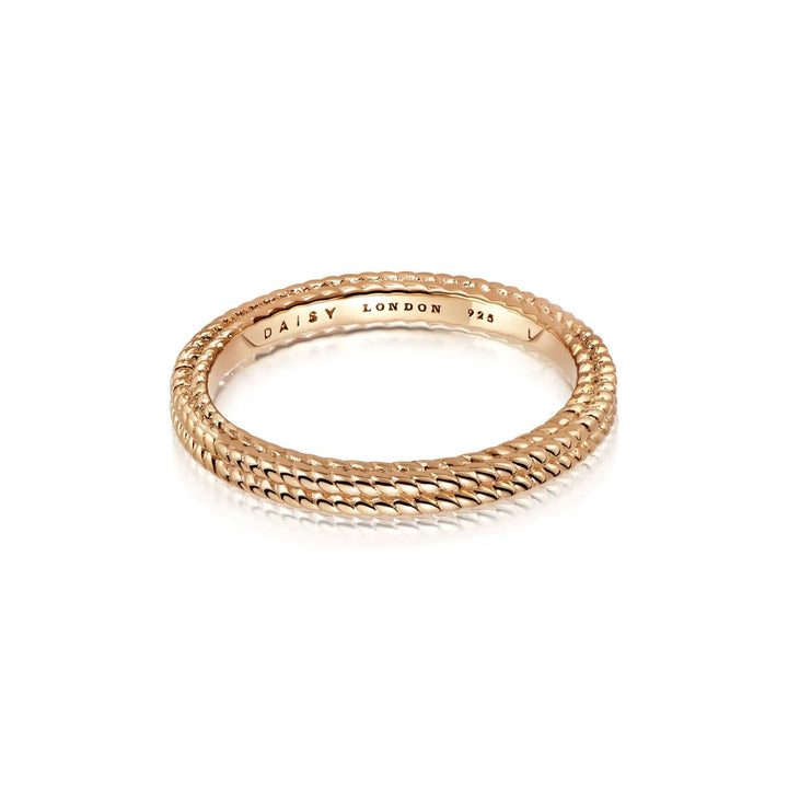 Daisy London 18ct Gold Plate Treasures Double Rope Stacking Ring - MococoDaisy LondonTR02_GP_SRings