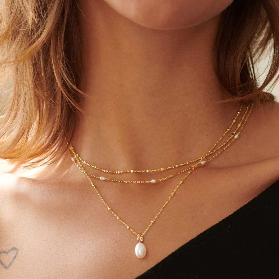 Daisy London 18ct Gold Plate Treasures Seed Pearl Chain Necklace - MococoDaisy LondonTN05_GPNecklaces
