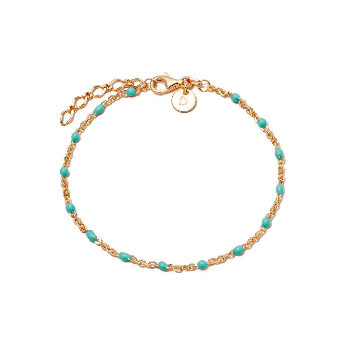 Daisy London 18ct Gold Plate Treasures Turquoise Beaded Bracelet - MococoDaisy LondonBBR02_GPBracelets