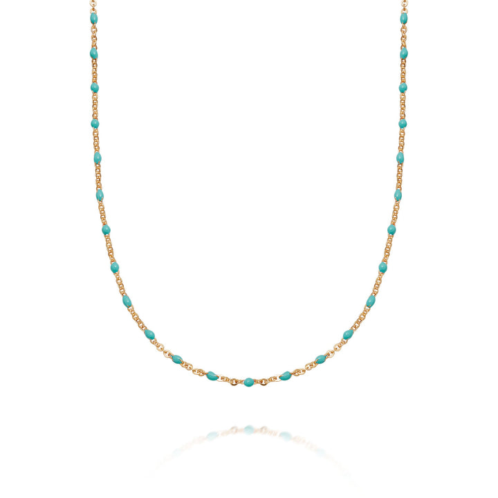 Daisy London 18ct Gold Plate Treasures Turquoise Beaded Necklace - MococoDaisy LondonBN02_GP5056104118443Necklace