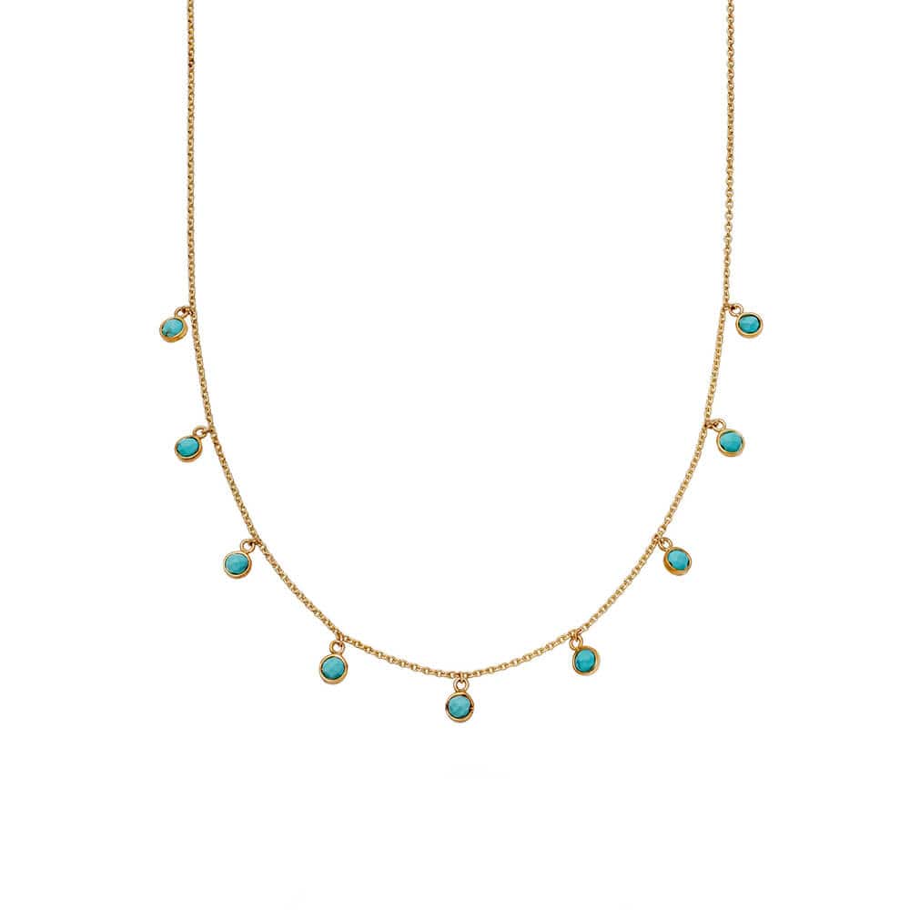 Daisy London 18ct Gold Plate Turquoise Charm Necklace - MococoDaisy LondonSN13_GPNecklaces