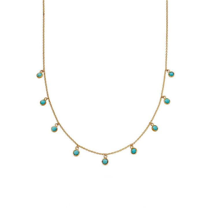 Daisy London 18ct Gold Plate Turquoise Charm Necklace - MococoDaisy LondonSN13_GPNecklaces