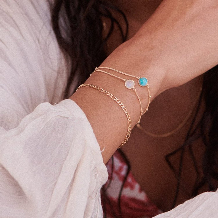 Daisy London 18ct Gold Plate Turquoise Healing Stone Bracelet - MococoDaisy LondonHBR1010_GPBracelets