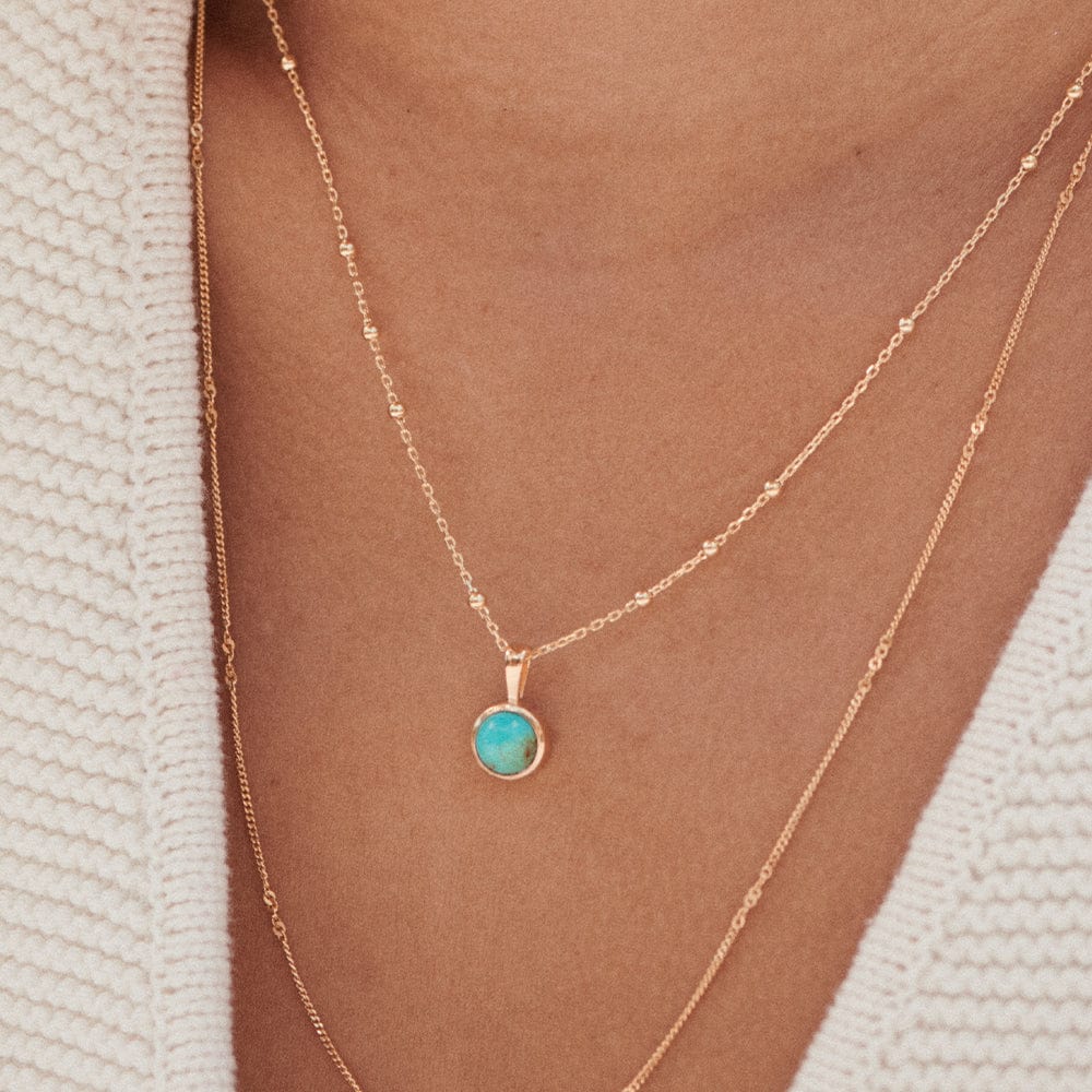 Daisy London 18ct Gold Plate Turquoise Healing Stones Necklace - MococoDaisy LondonHN2010_GPNecklaces