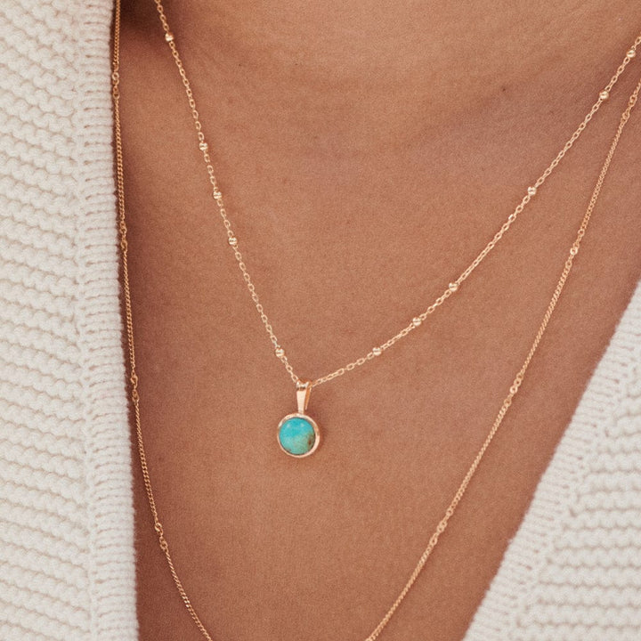Daisy London 18ct Gold Plate Turquoise Healing Stones Necklace - MococoDaisy LondonHN2010_GPNecklaces