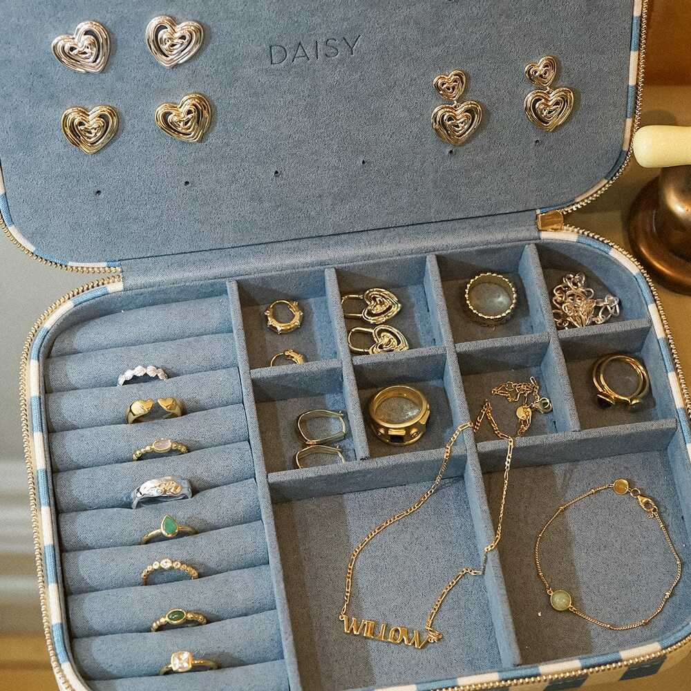 Daisy London Blue Stripe Large Jewellery Box Additional Image - 2