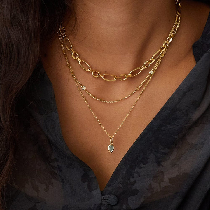 Daisy London Gold Aquamarine March Birthstone Charm Necklace - MococoDaisy LondonBS15_GPNecklaces