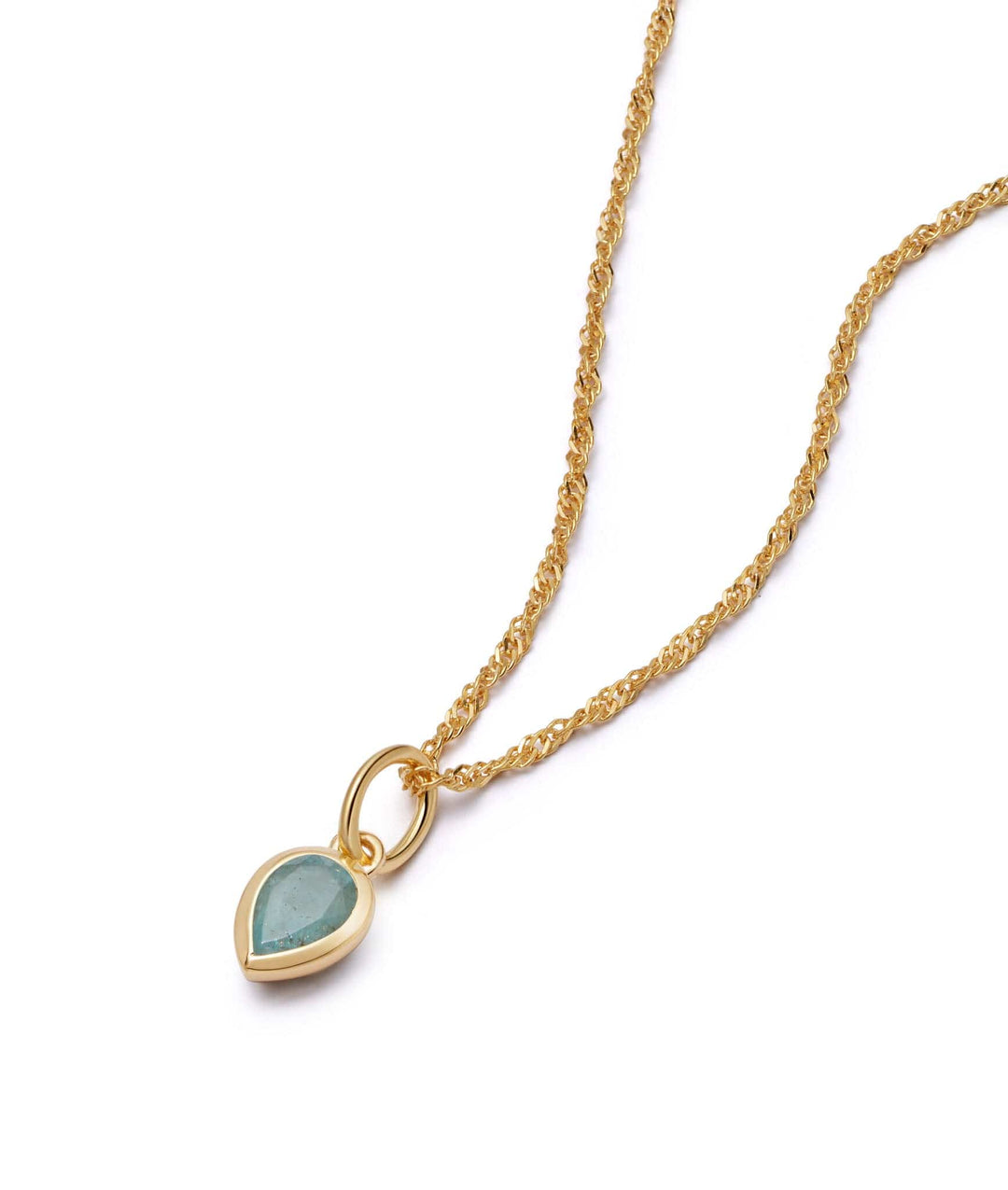 Daisy London Gold Aquamarine March Birthstone Charm Necklace - MococoDaisy LondonBS15_GPNecklaces
