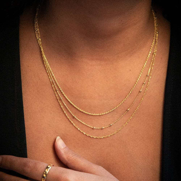 Daisy London Gold Beaded Layering Chain Necklace - MococoDaisy LondonFCBEAD_GPNecklaces