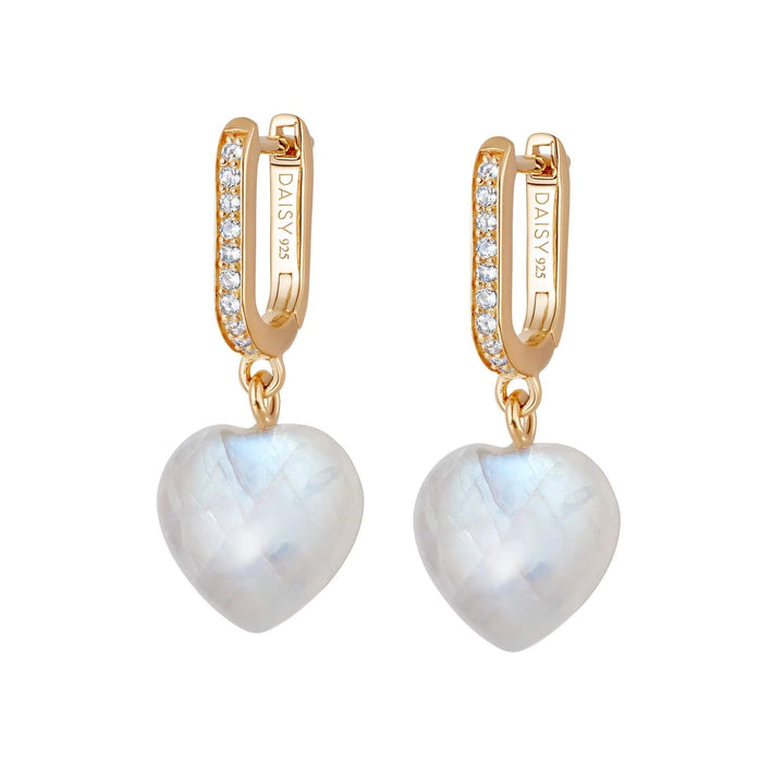 Daisy London Gold Beloved Moonstone Heart Drop Earrings - MococoDaisy LondonJE04_GP5056104118641Earrings