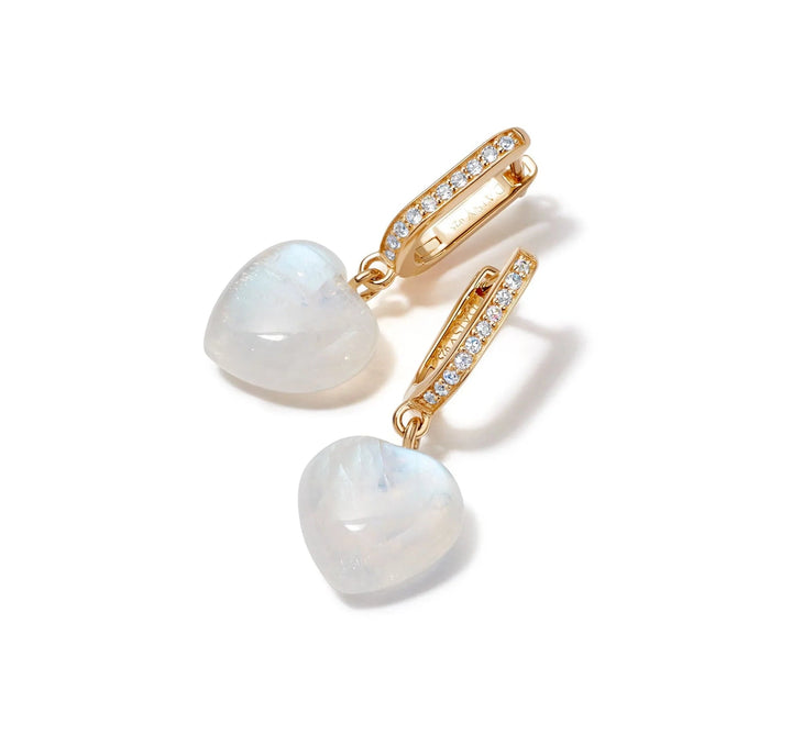 Daisy London Gold Beloved Moonstone Heart Drop Earrings - MococoDaisy LondonJE04_GP5056104118641Earrings