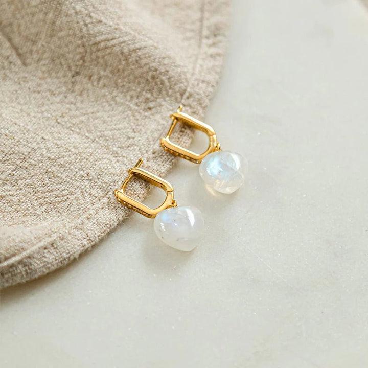 Daisy London Gold Beloved Moonstone Heart Drop Earrings - MococoDaisy LondonJE04_GP5056104118641Earrings