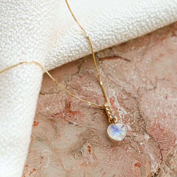 Daisy London Gold Beloved Moonstone Heart Drop Pendant - MococoDaisy LondonJN02_GPCharms & Pendants