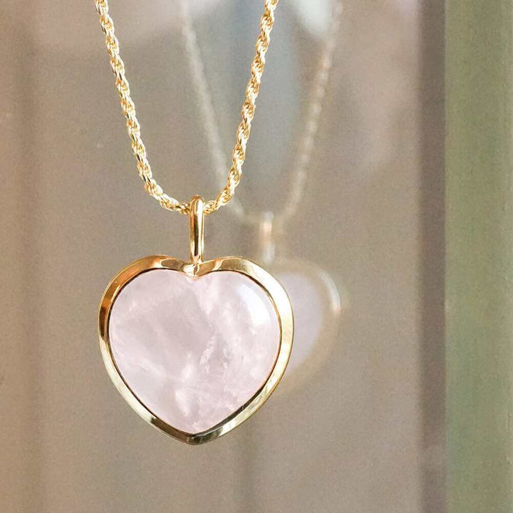 Daisy London Gold Beloved Rose Quartz Heart Pendant - MococoDaisy LondonJN01_GPCharms & Pendants