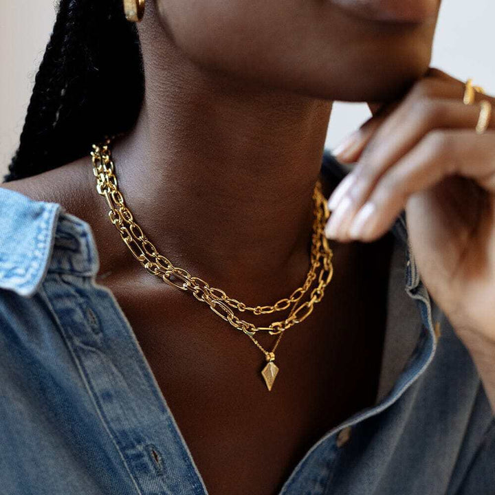 Daisy London Gold Chunky Linked Chain Necklace - MococoDaisy LondonNB8008_GPNecklaces