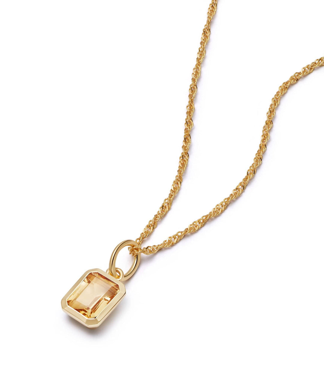 Daisy London Gold Citrine November Birthstone Charm Necklace - MococoDaisy LondonBS23_GPNecklaces