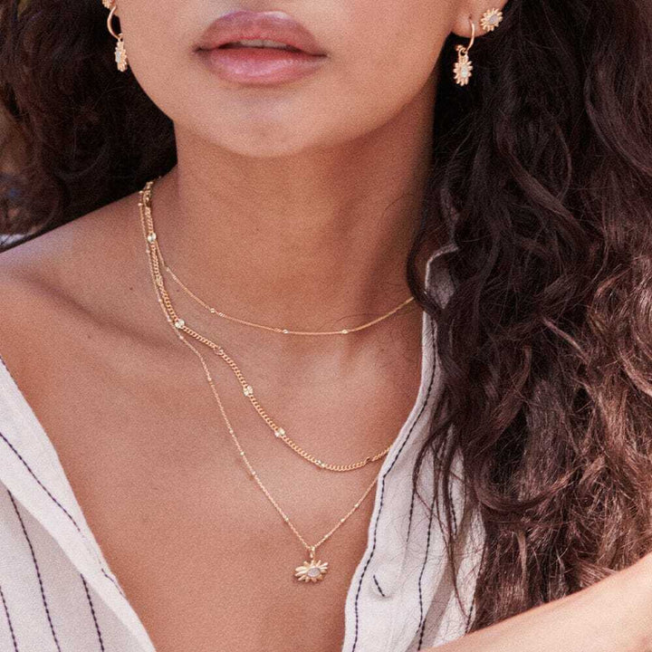 Daisy London Gold Daisy Mother Of Pearl Flower Necklace - MococoDaisy LondonDBN03_GPNecklaces