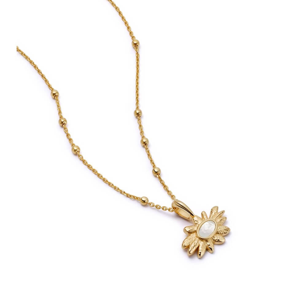 Daisy London Gold Daisy Mother Of Pearl Flower Necklace - MococoDaisy LondonDBN03_GPNecklaces
