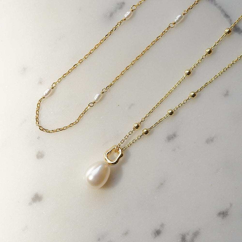 Daisy London Gold Double Pearl Necklace Layering Set - MococoDaisy LondonGSET143_GPJewellery Sets