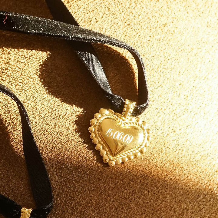 Daisy London Gold Engravable Bobble Heart Necklace - MococoDaisy LondonHTN03_GPNecklaces