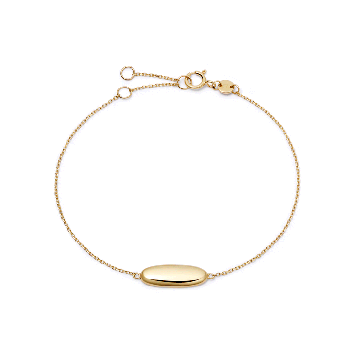 Daisy London Gold Engravable Pebble Bracelet