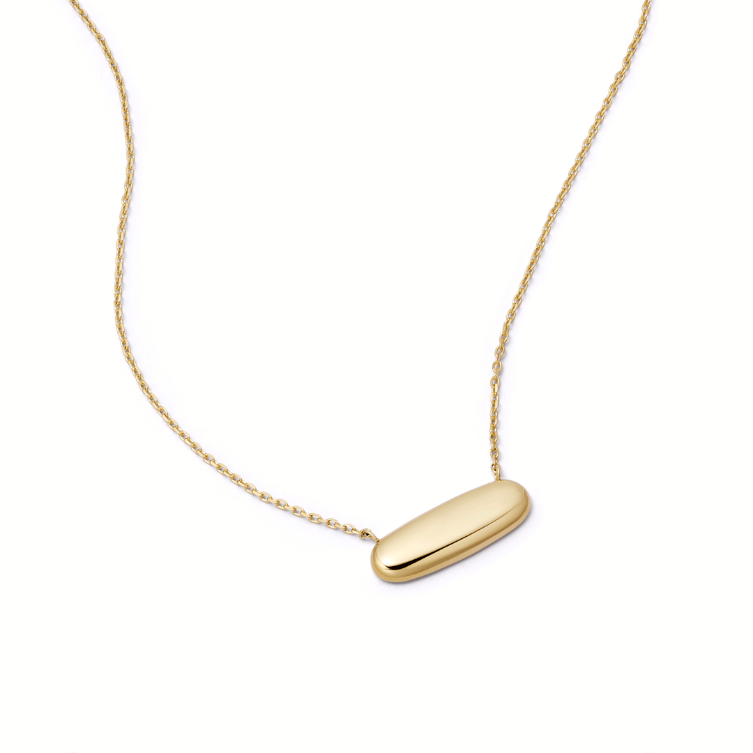 Daisy London Gold Engravable Pebble Necklace