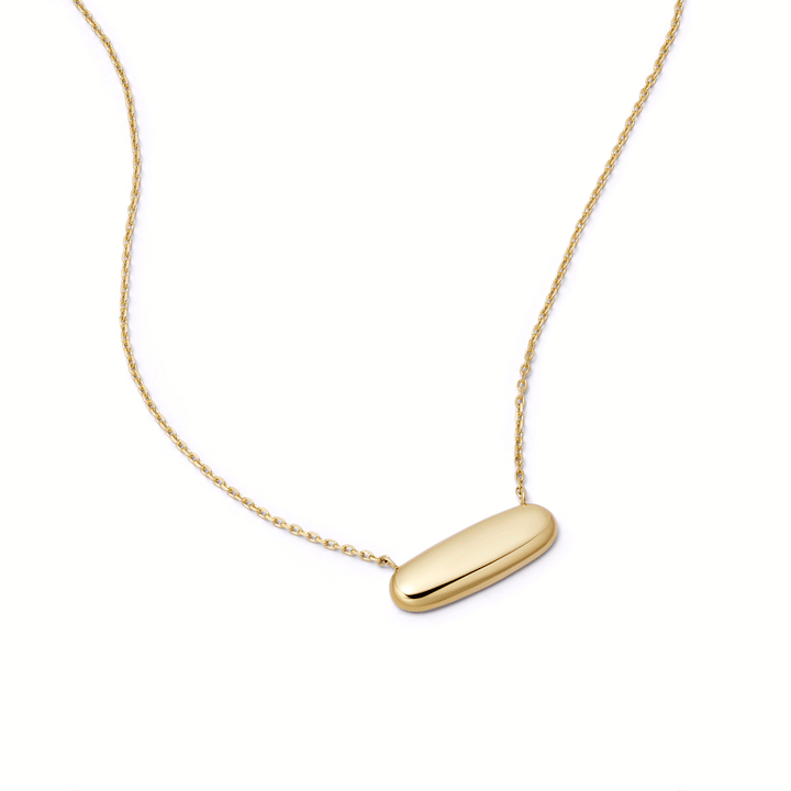 Daisy London Gold Engravable Pebble Necklace