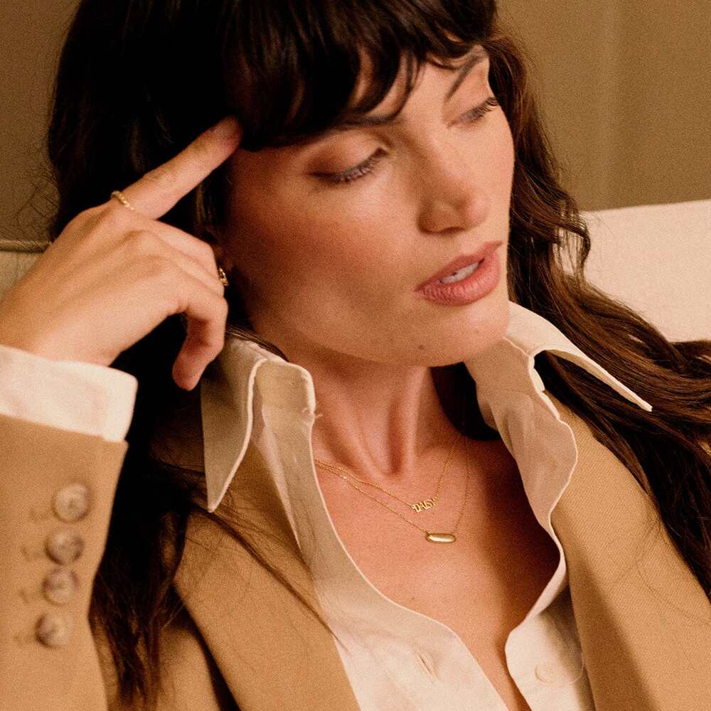 Daisy London Gold Engravable Pebble Necklace Additional Image - 3