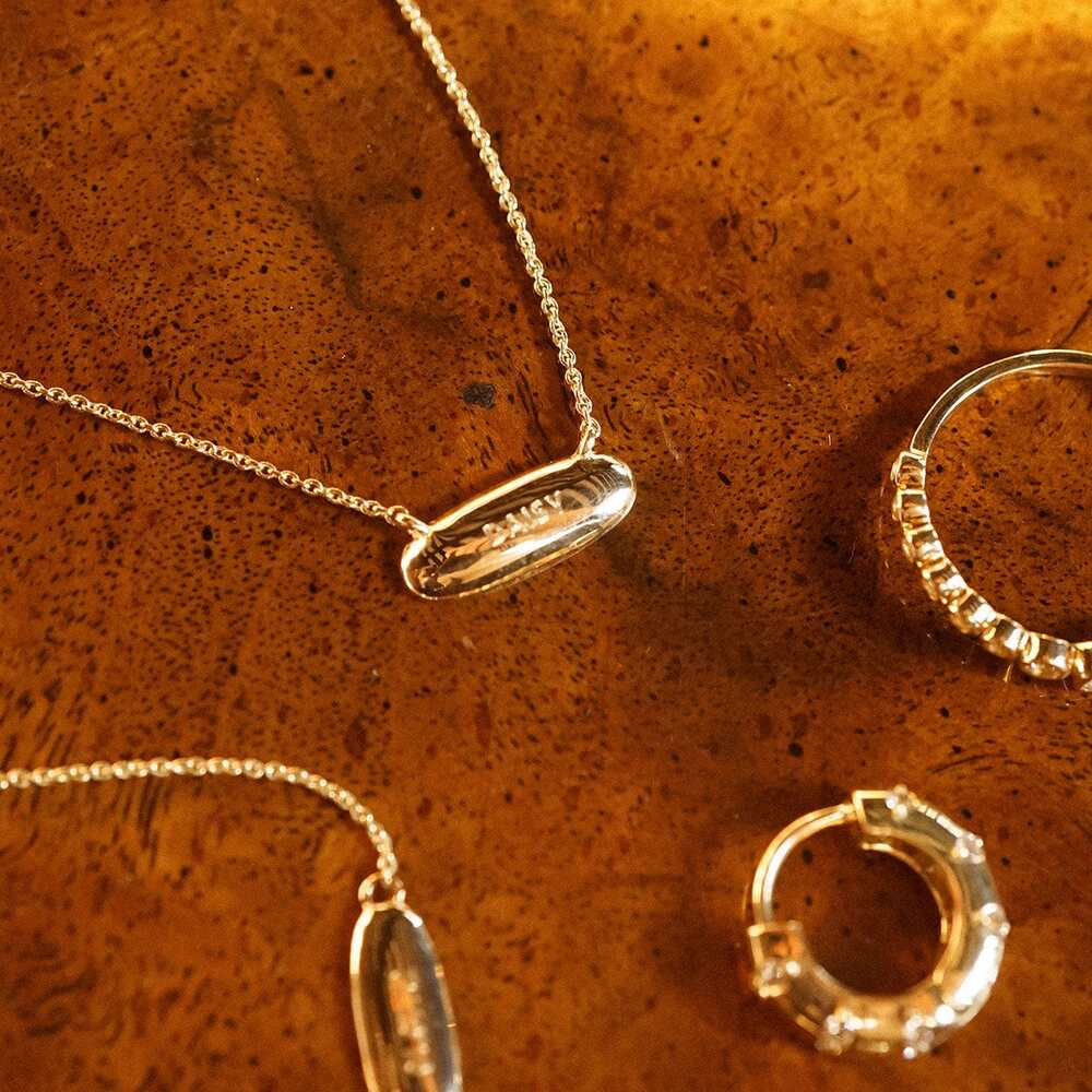Daisy London Gold Engravable Pebble Necklace Additional Image - 4