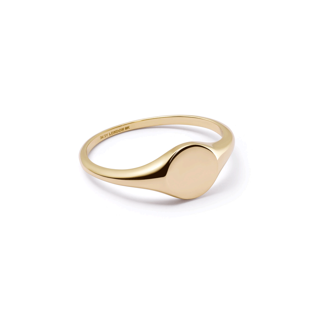 Daisy London Gold Engravable Pinky Signet Ring