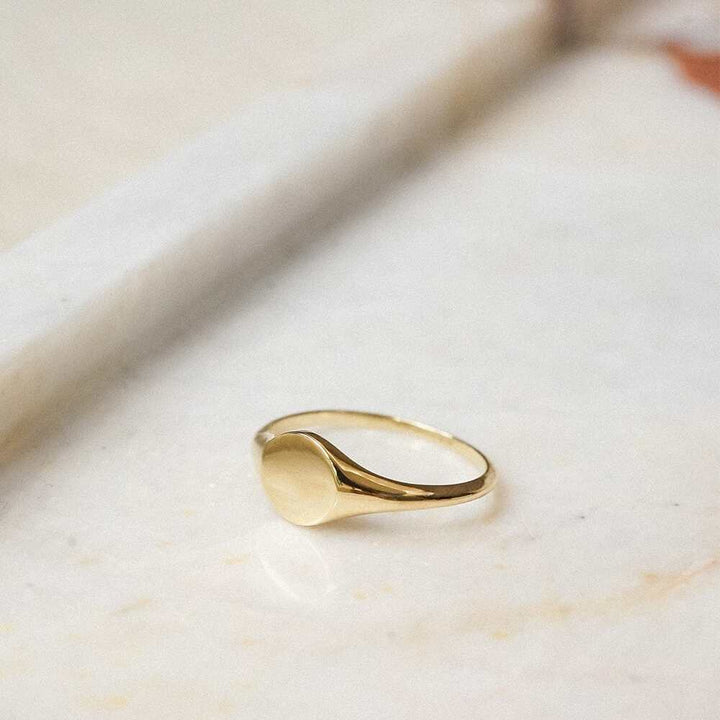 Daisy London Gold Engravable Pinky Signet Ring Additional Image - 4