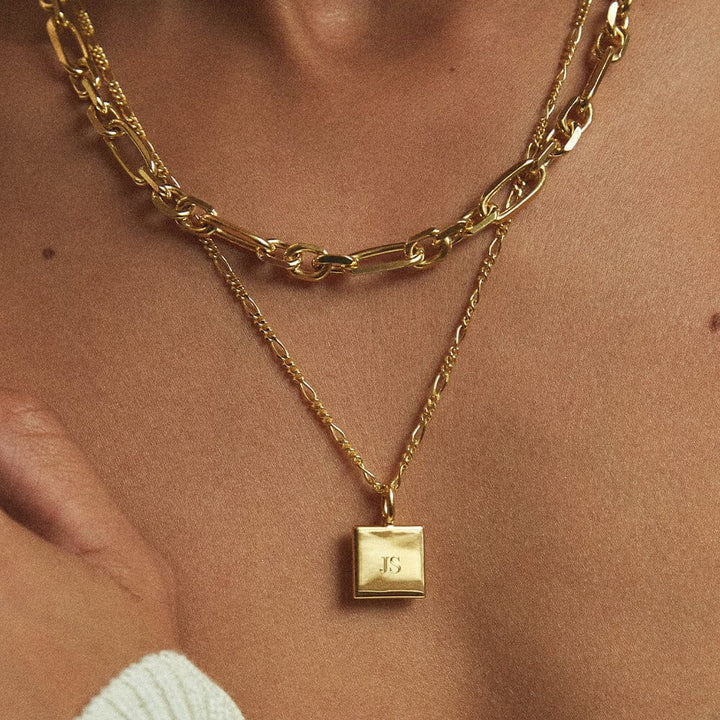 Daisy London Gold Engravable Square Pendant Necklace - MococoDaisy LondonEGN01_GPCharms & Pendants