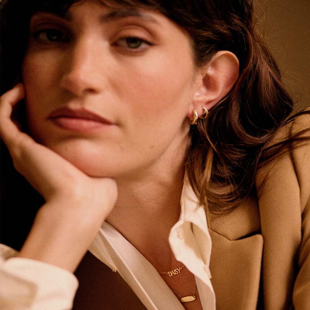 Daisy London Gold Essential Hoop Earrings Additional Image - 3