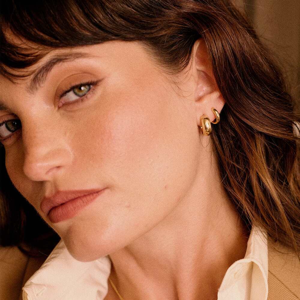Daisy London Gold Essential Hoop Earrings Additional Image - 6