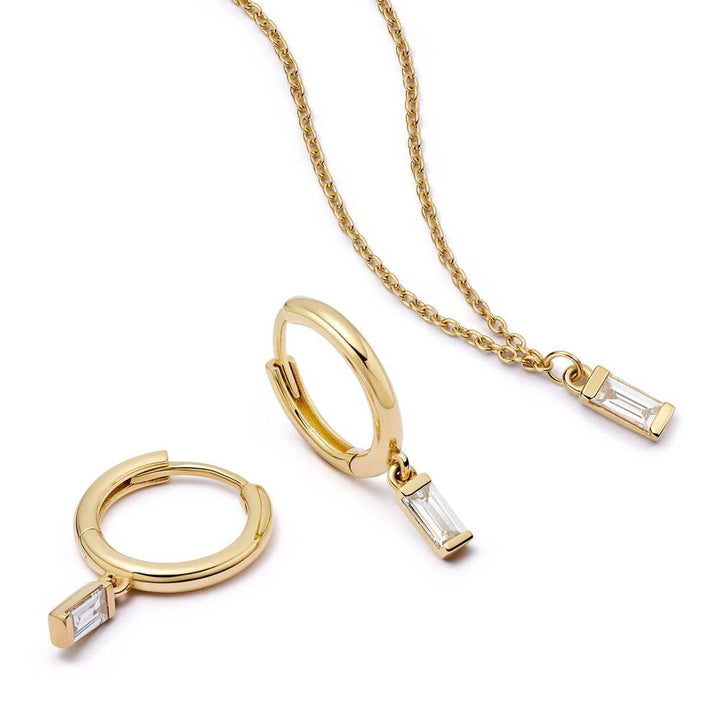 Daisy London Gold Estee Lalonde Fine Baguette Diamond Layering Set