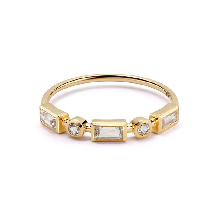 Daisy London Gold Estee Lalonde Fine Baguette Sapphire Ring