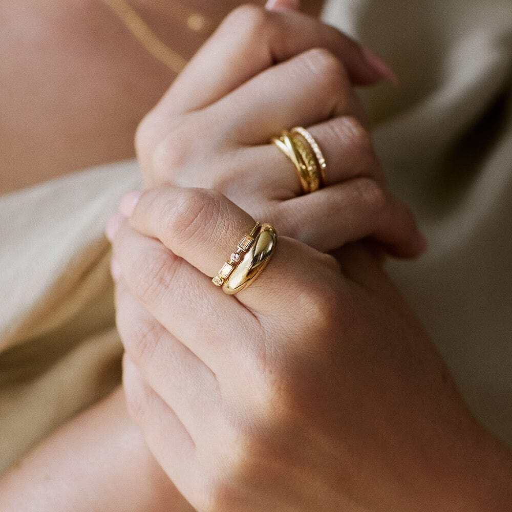Daisy London Gold Estee Lalonde Fine Baguette Sapphire Ring Additional Image - 1