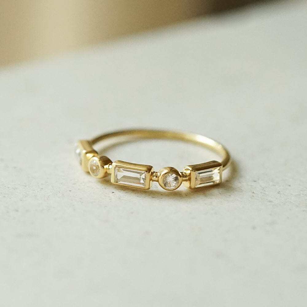 Daisy London Gold Estee Lalonde Fine Baguette Sapphire Ring Additional Image - 2