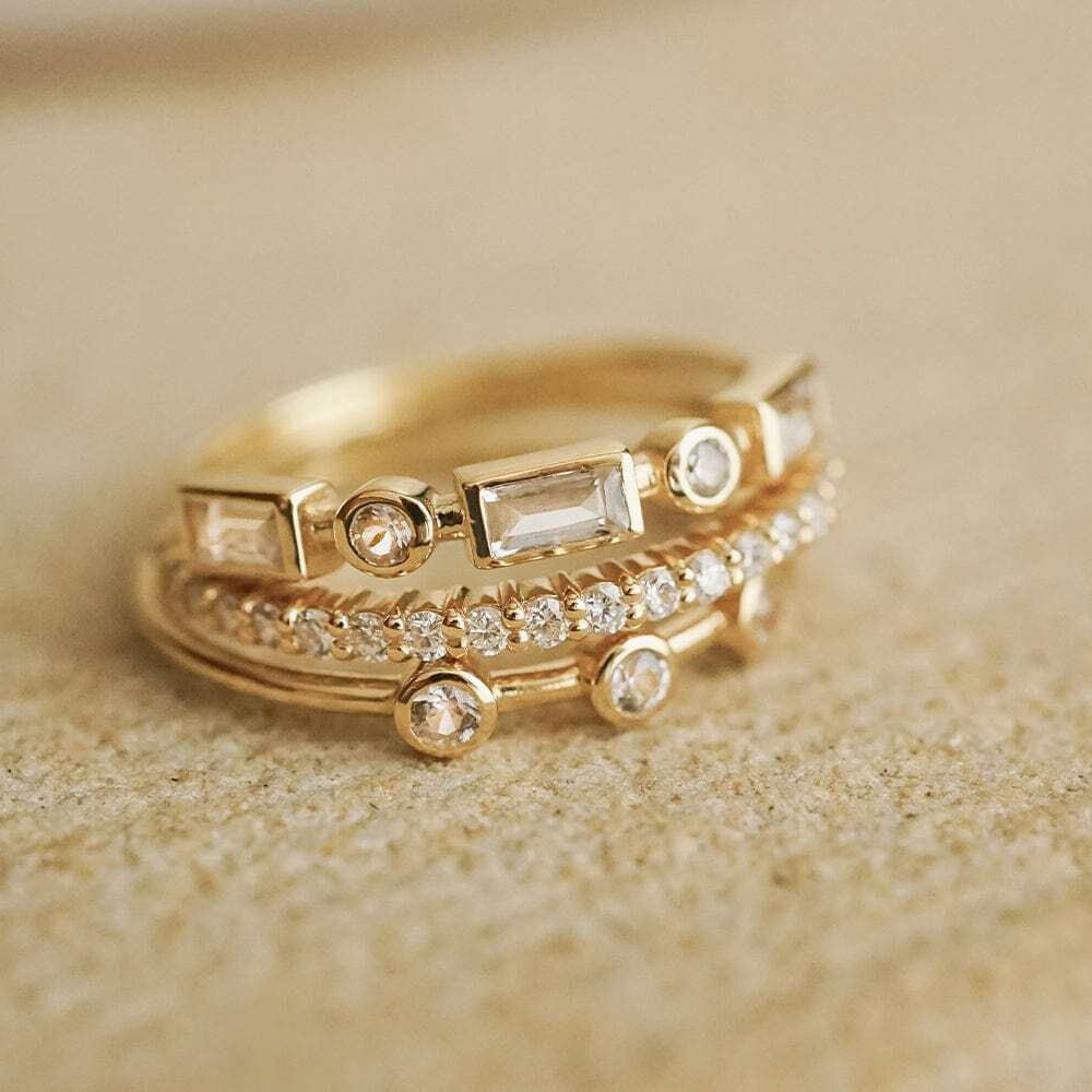 Daisy London Gold Estee Lalonde Fine Baguette Sapphire Ring Additional Image - 3