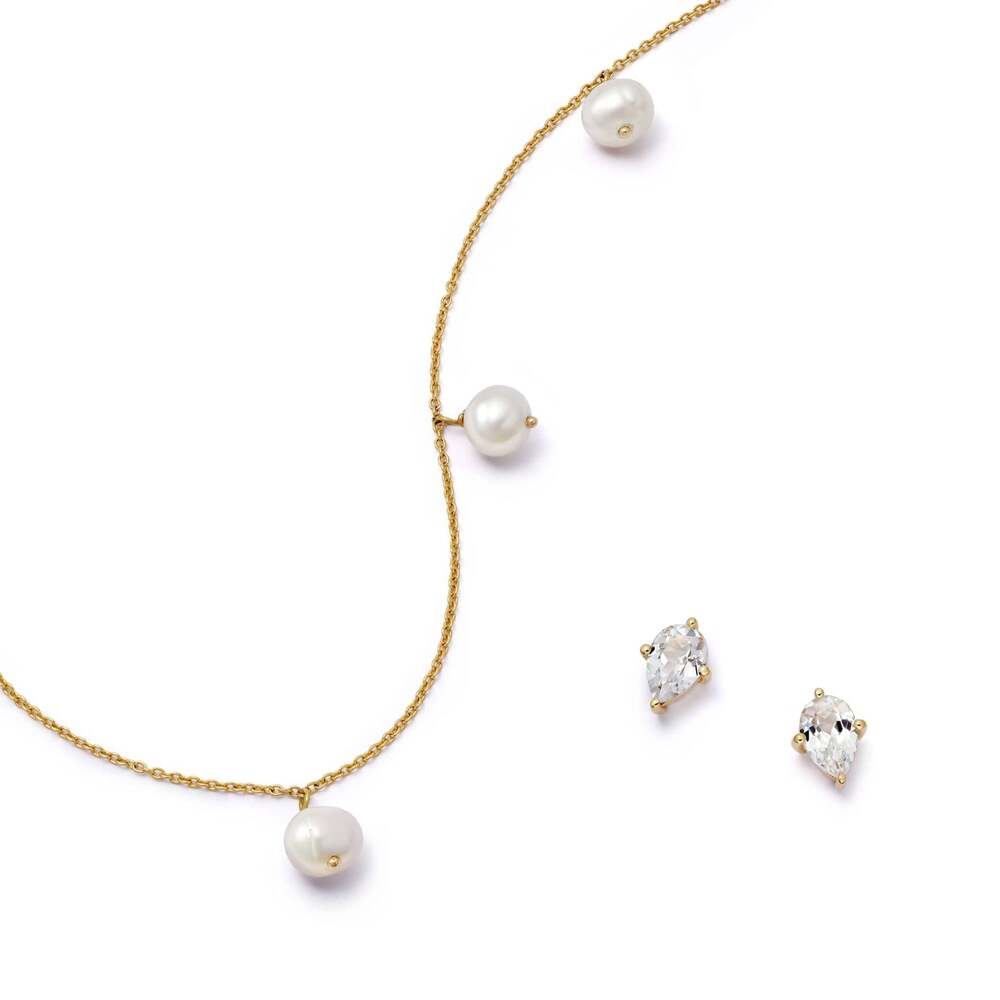 Daisy London Gold Estee Lalonde Fine Diamond And Pearl Layering Set