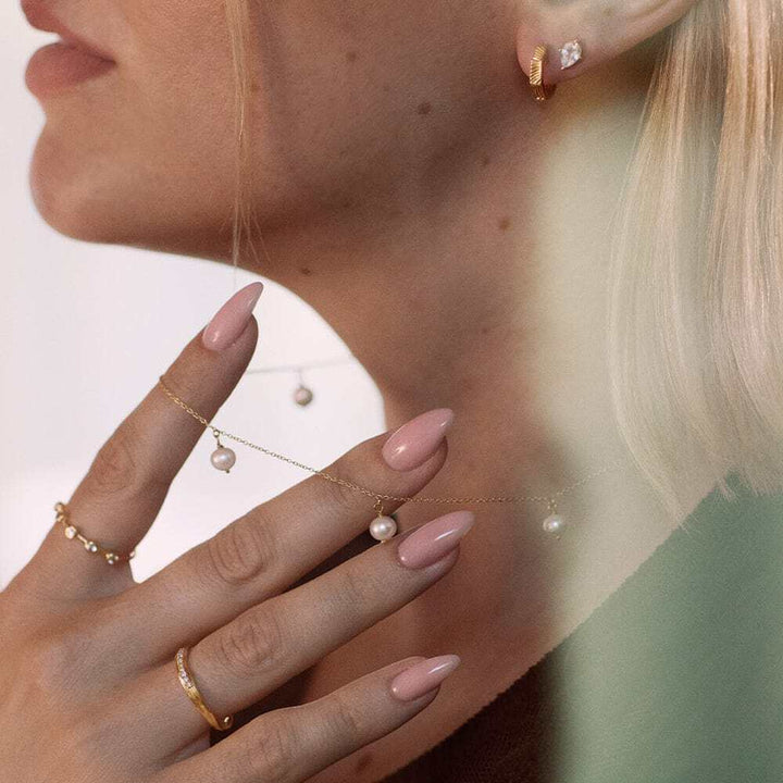 Daisy London Gold Estee Lalonde Fine Diamond And Pearl Layering Set Additional Image - 1