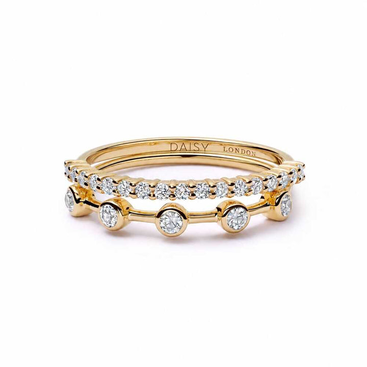 Daisy London Gold Estee Lalonde Fine Diamond And Sapphire Ring Stack